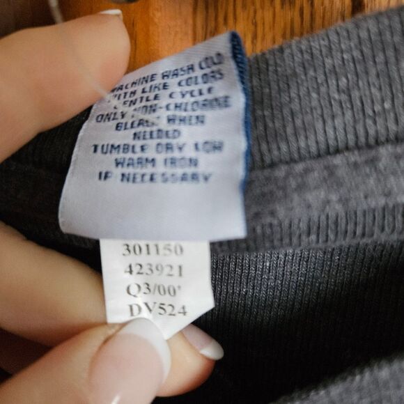 Old Navy Men's Grey Waffle Knit Crew Henley Long Sleeve Shirt Size L Y2K NWOT - Picture 6 of 8